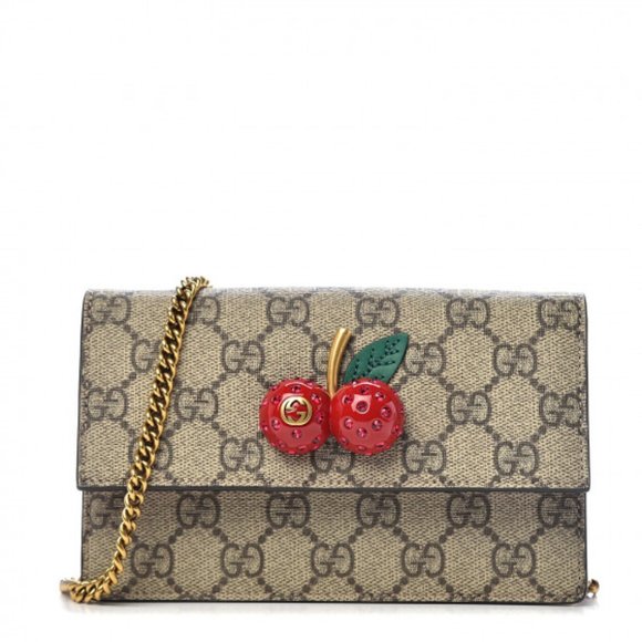 Gucci GG Supreme Mini Bag with Cherries in Beige NEW WITH DUSTBAG AND BOX - Picture 1 of 9